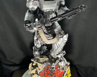 Op maat geschilderde 3D-geprinte harsmodellen, op maat geschilderde beeldjes, miniaturen, Fallout (T60)-personage: 1:10: miniatuurweergavemodel