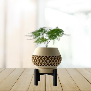 De Elson plantenbak met drainage: inclusief dienblad en standaard | Moderne en unieke woondecoratie voor planten en vetplanten