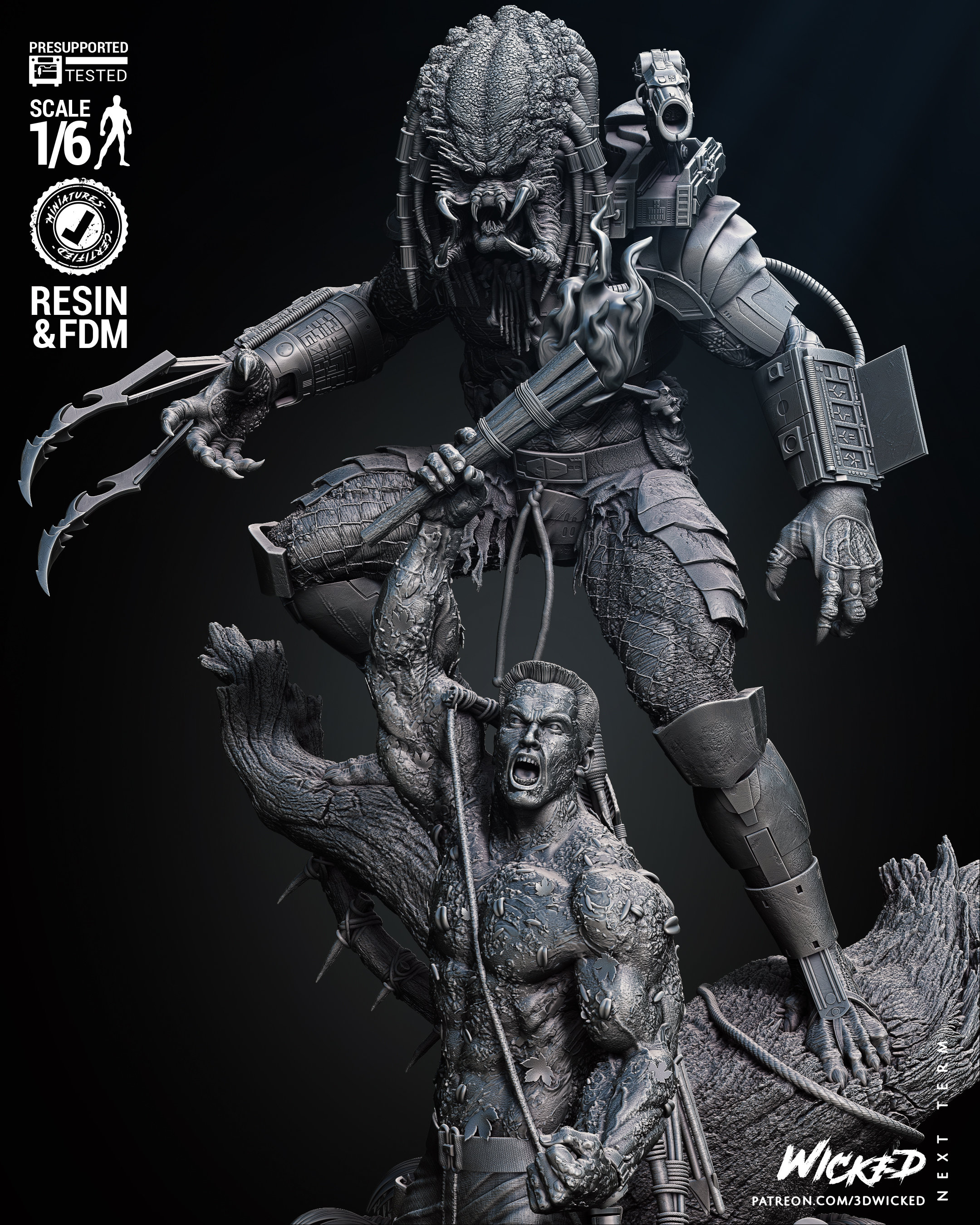 PREDATOR DIORAMA フィギュア1520/1750 Sideshow Predator Jungle Hunter 1:6 Scale Diorama 2008