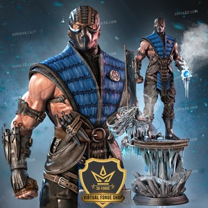 Custom Painted 3d printed Resin models, Custom Painted Figurines, Miniatures,  SubZero Mortal Combat 1:10 Scale Sculpture - Gift for Him