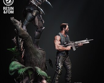 Wicked Movies Predator and Dutch Diorama Sculpture - Etsy Australia