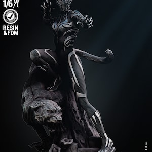 Custom Painted 3d printed Resin models, Custom Painted Figurines, Miniatures, The Black Panther Shuri Sculpture  1/6 Scale Miniature - Gift