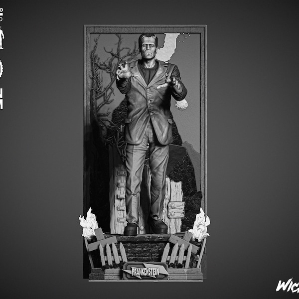 Movies-Inspired Frankenstein Sculpture - 3D Printing Ready