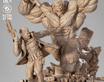 Wicked Marvel Hulk och Punisher Diorama: Testad och redo för 3D-utskrift