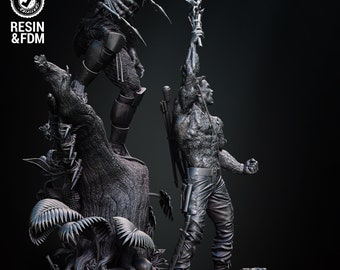 プレデター ジオラマフィギュア プレデター vs ダッチジオラマ彫刻：3DプリントSTLファイル