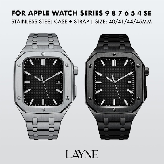 Luxury Stainless Steel Strap and Case for Apple Watch AP Model
