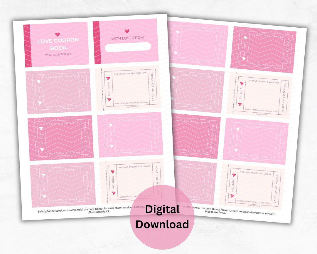 Blank Coupon Book Printable, Printable Mother's Day Gifts, Printable ...