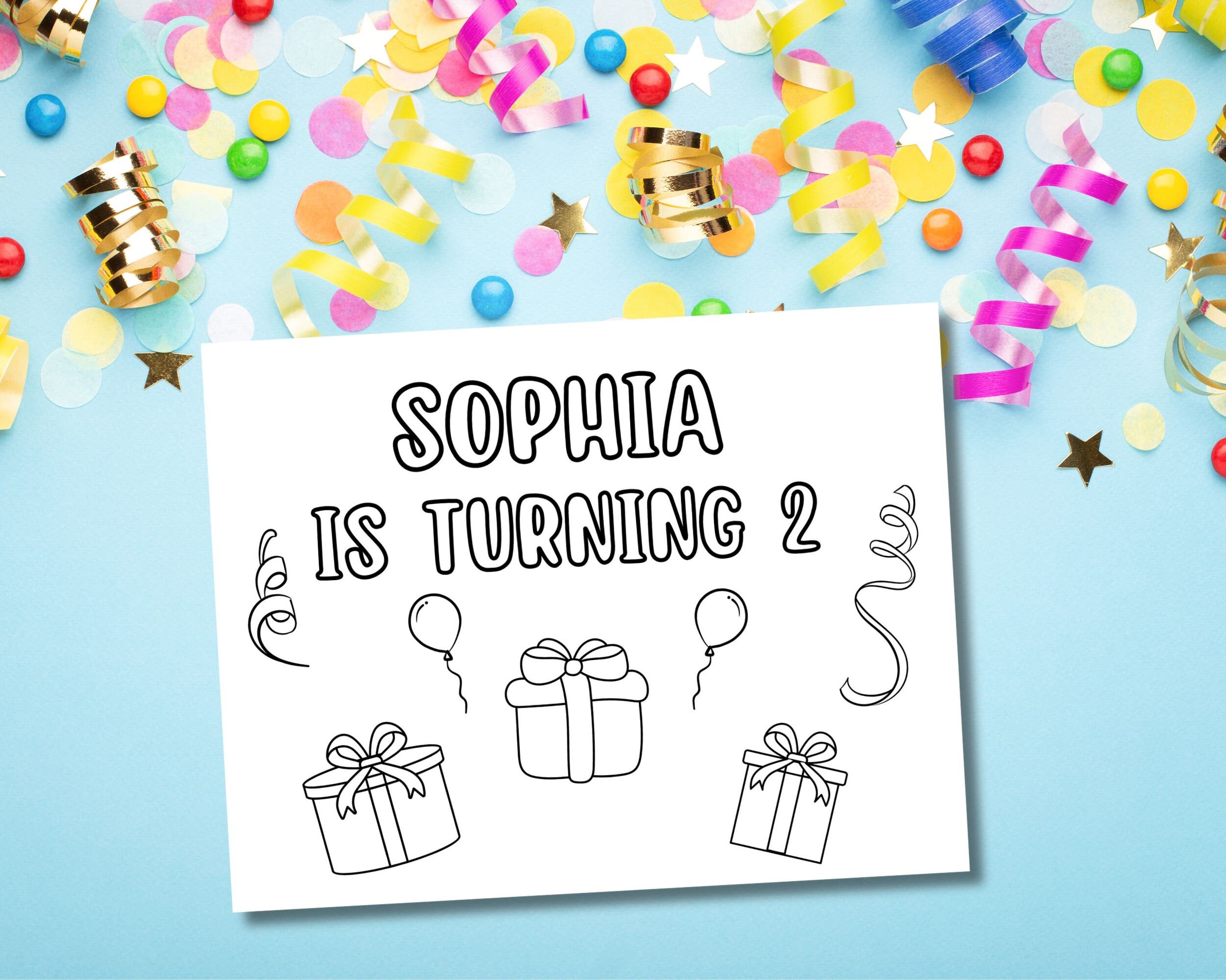 Personalized Birthday Coloring Pages for Kids Kids Birthday Etsy