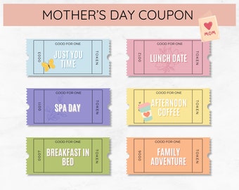 Moederdag coupons, afdrukbare Moederdag cadeaus, coupon afdrukbare, moeder coupon, Moederdag, cadeau voor moeder, moeder waardering kaarten