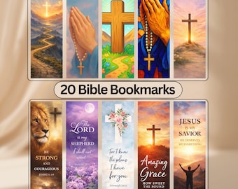 Conjunto de Marcadores de Livros Cristãos para Imprimir - Marcador de Fé - Download Digital