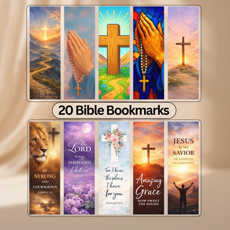 Christian Printable Bookmarks Set Faith Bookmark Digital Download - Etsy