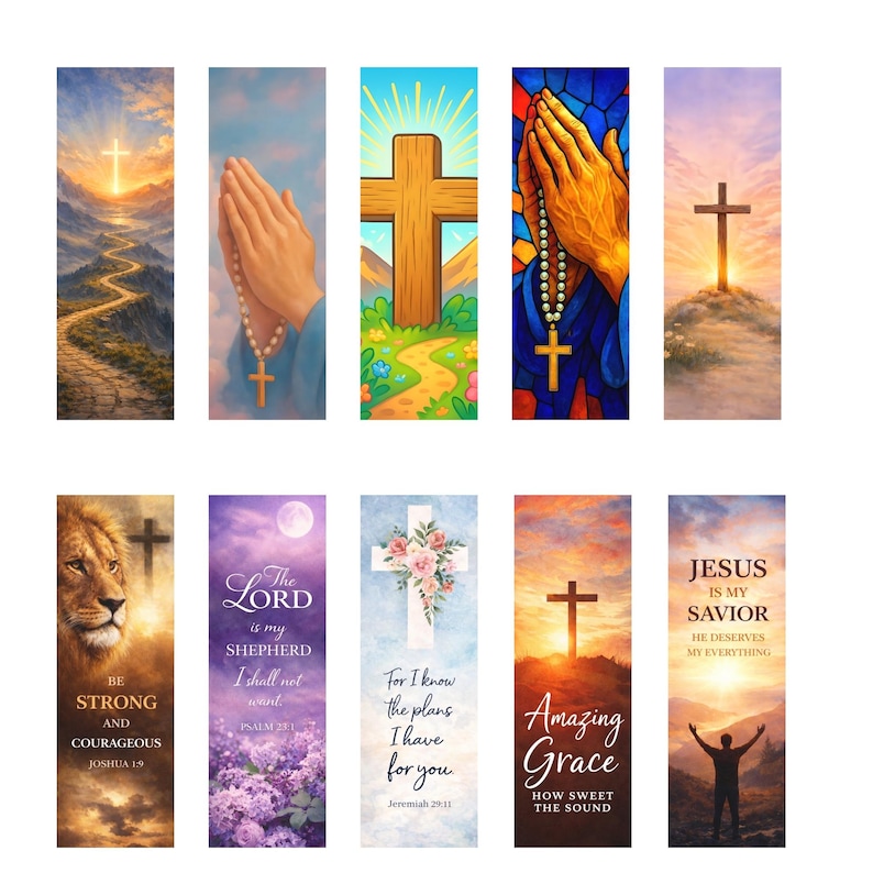 Christian Printable Bookmarks Set Faith Bookmark Digital Download - Etsy