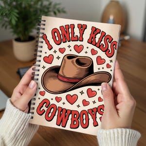 Cowboy Kisses Ruled Line Notebook - Western Cowgirl Journal, Rodeo Lover Gift, Rustic Country Stationery, Cute Cowboy Writing Notebook,