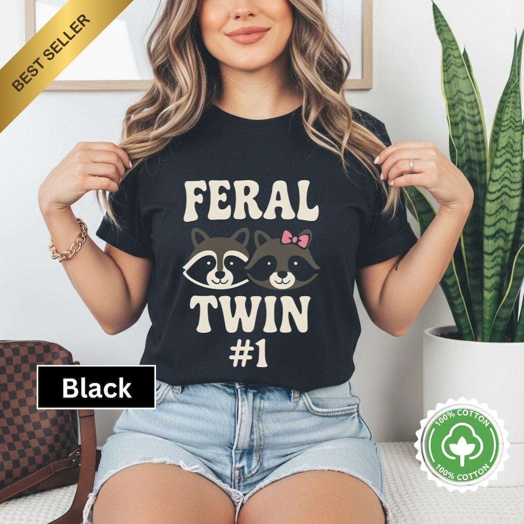 Twin Raccoons Feral Twin Raccoon Print T-shirt: Animal Lover Gift - Etsy