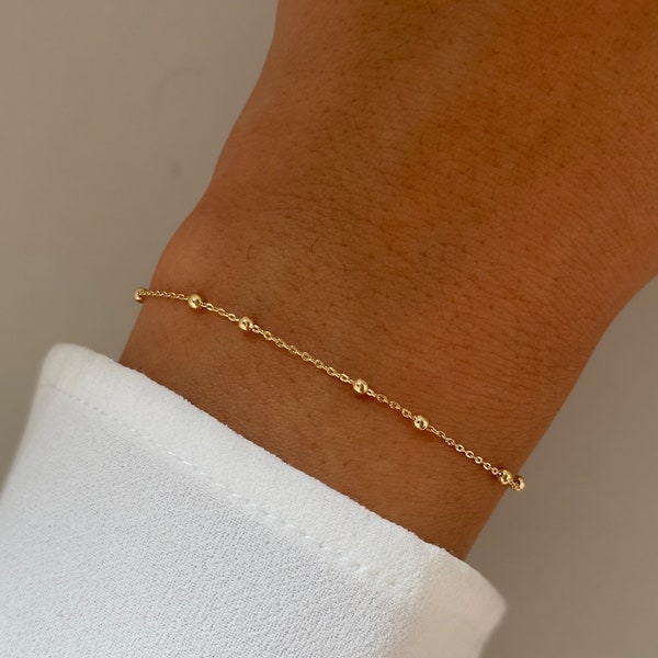 ATELIERANTY | gold bracelet - minimalist and dainty bracelet for her - gifts for womens - gold plated bracelet
