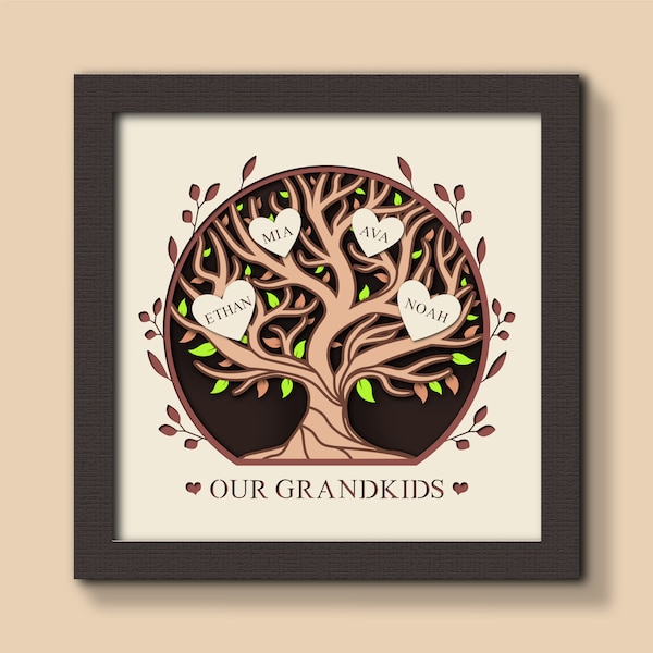 Customized Family Tree Shadow Box - Etsy