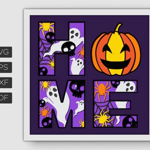 3D Home Halloween Shadow Box Svg, 3D Home Svg, Halloween 3D Layered, Home Halloween decor, Cricut Files, Cardstock Svg, 3D Pumpkin Svg