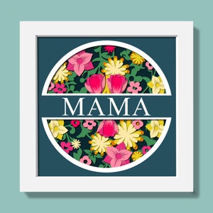 3D Mothers Day Shadow Box Svg, Caja de sombras de mamá personalizable, Caja 3D Día de las Madres, Mamá Floral, Caja de flores del Día de las Madres, Nombre personalizado 3D Svg