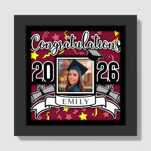 3D Graduation Shadow Box Svg, Graduation 3D Svg, Class of 2026 Svg, Personalized Graduation svg, Senior 2026 svg, Cricut, Silhouette