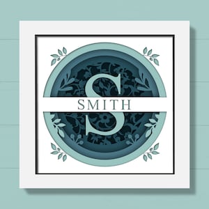 3d Split Monogram A-Z Shadow Box Svg, Alfabeto Nombre de familia SVG, Signo familiar, Monogram Shadow Box Svg, Signo familiar, Cricut, Regalo