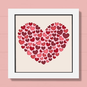 Caixa de Sombras 3D Coração Valentines Svg, Coração de Doce Valentine Svg, Casamento Svg, Amor Svg, Papelão em Camadas Svg, Cartão Svg, Arquivos Cricut
