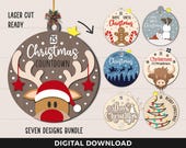 Christmas Countdown Bundle SVG, Christmas Ornaments, Days Until Christmas Svg, Bauble Svg, Advent Calender Svg, Laser Cut Files, Glowforge