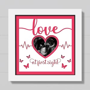 3D Baby Ultraschall Schatten Box SVG, Schwangerschaft Schatten Box, Baby Geburt Schatten Box, Mutter und Kind Papierschnitt, Baby Ankündigung Dateien für Cricut