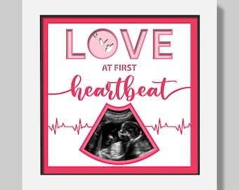 3D Baby Ultraschall Schatten Box SVG, Schwangerschaft Schatten Box, Baby Geburt Schatten Box, Mutter und Kind Papierschnitt, Baby Ankündigung Dateien für Cricut