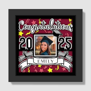 Scatola di ombre di laurea 3D Svg, Laurea 3D Svg, Classe del 2025 Svg, Laurea personalizzata Svg, Senior 2025 Svg, Cricut, Silhouette