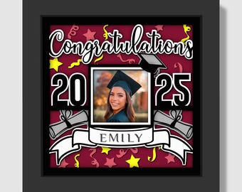 3D Graduation Shadow Box Svg, Graduation 3D Svg, Class of 2025 Svg, Personalized Graduation svg, Senior 2025 svg, Cricut, Silhouette
