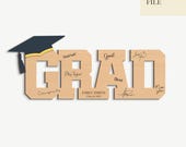 Graduation Signature Sign Laser Svg, Grad Signature Board Svg, Class of 2025 Svg, Keepsake Gift for Graduate, Glowforge, Laser Cut Files