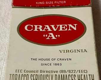 Vintage Craven “A” Cigarette Cigarettes Cigarette Paper Box Empty Cigarette Pack Zigaretten Sigarette Cigarettes