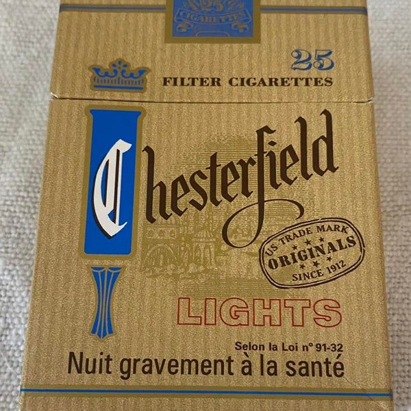 Vintage rare Chesterfield Lights Filter Cigarette Cigarettes Cigarette Paper Box Empty Cigarette Pack Zigaretten Sigarette Cigarros