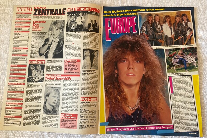 Vintage BRAVO 35/1986 Europe, Madonna, Tom Cruise, Morten Harket, Andy McCarthy image 2