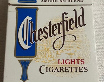 Vintage Chesterfield Lights Filter Sigaret Sigaretten Sigaret Papieren Doos Lege Sigarettenpakje Zigaretten Sigarette Sigaretten