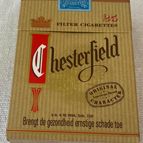 Vintage rare Chesterfield Filter Cigarette Cigarettes Cigarette Paper Box Empty Cigarette Pack Zigaretten Sigarette Cigarettes