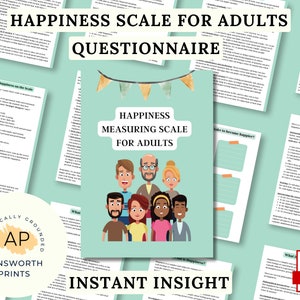 Happiness Scale Worksheet, Happiness Journal, Well being tracker, Happiness Handbook, Positivity Planner, Happiness Checklist