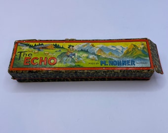 Vintage M. Hohner "The Echo" 60-Hole Harmonica, Model No. 605 G, Made in Germany