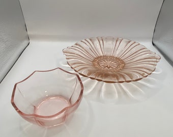 Pink Depression Shallow Candy Dishes