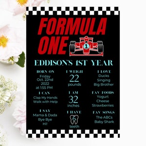 Formel 1 Meilenstein Poster, Meilensteinschild für die Geburtstagsfeier, F1, Dekoration zum 1.