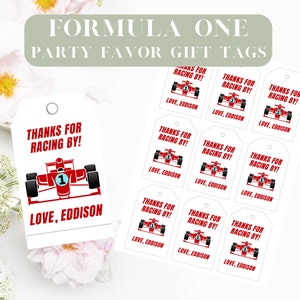 Race Car Birthday Favors - Thanks for Racing over to my party