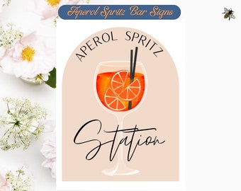 Aperol Spritz Bar Signs - Perfect for a Bridal Shower, Couples Shower, Birthday or Bachelorette! Easy way to spruce up your cocktail bar!