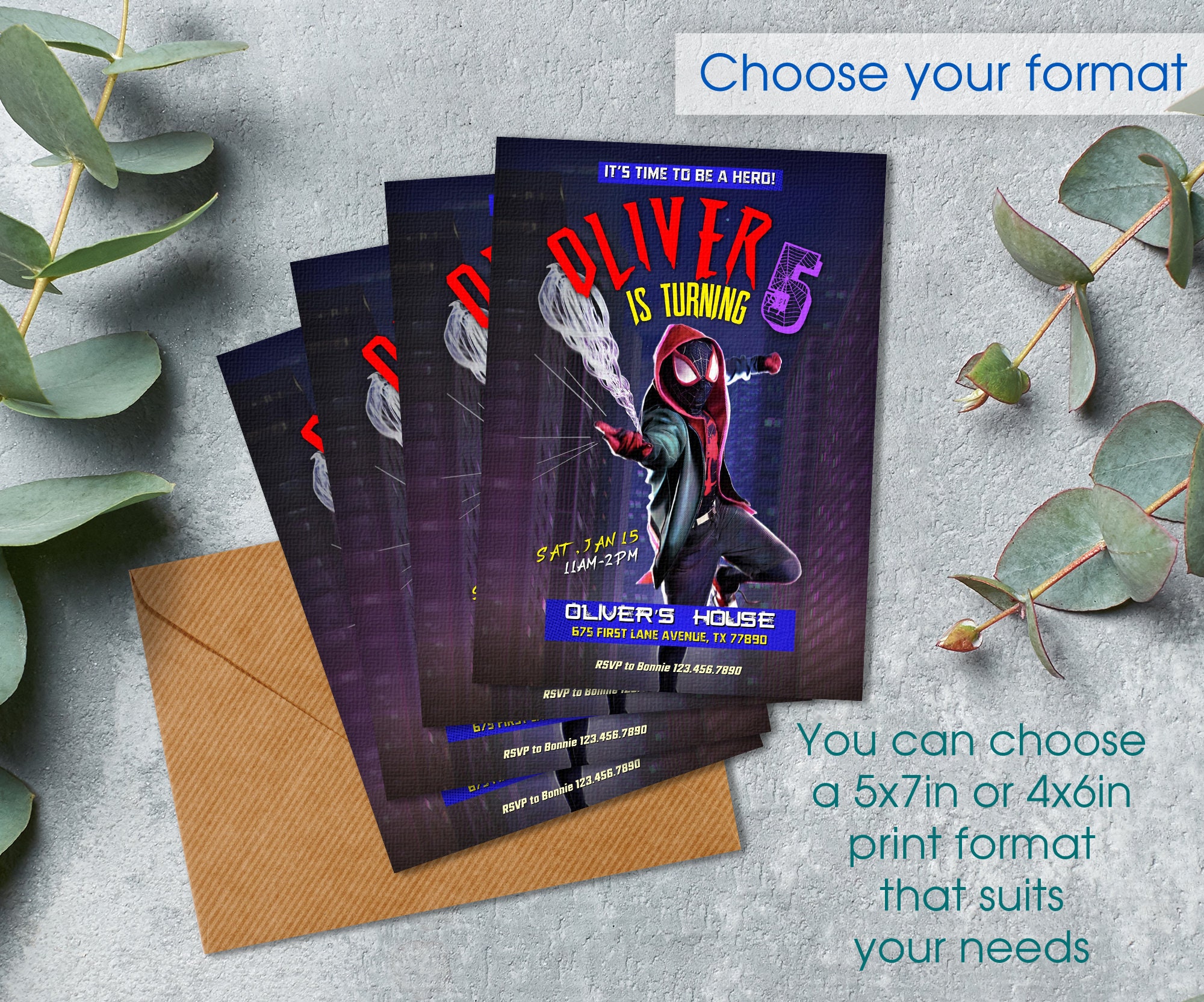 Spiderman Birthday Invitation, Comics Superhero Invite, Printable ...