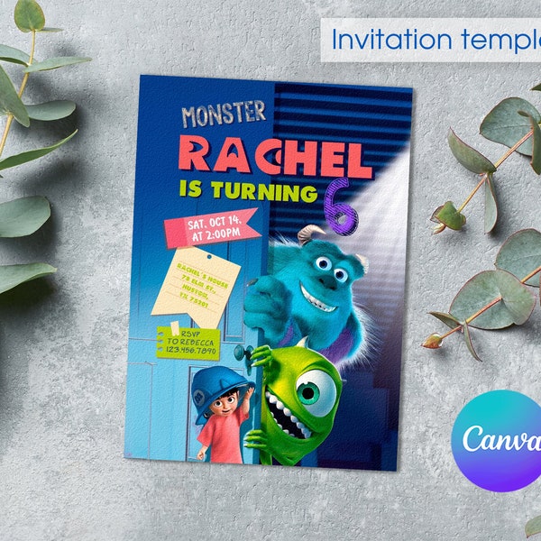 Monster Inc Party Invitation - Etsy