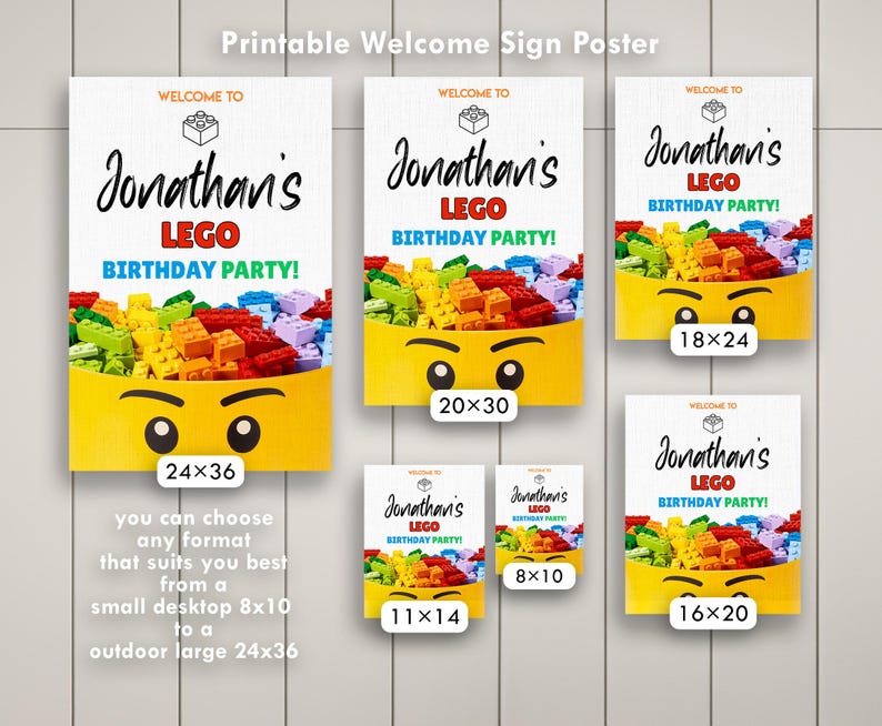 Building Blocks Welcome In, Building Blocks Welcome Sign, Printable ...