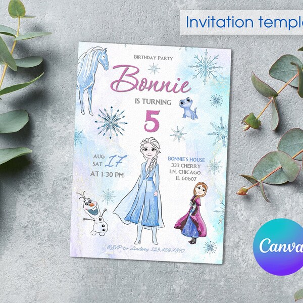 Frozen Invite - Etsy