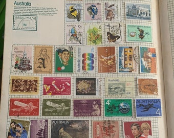 オーストラリアの使用済み切手コレクション - 27枚セット - Etsy 日本