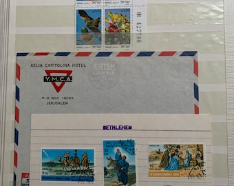 Jordanië 1966 kerstpostzegels en 1981 Israel Flowers 4 stempelsets