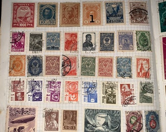 Collection of Russian Stamps - 2 Pages mixed years and condition