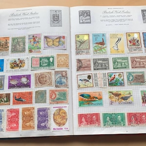 4 Pages of British West Indies Stamps including Barbados, Guyana, Bermuda, Barbuda, Antigua, Dominica, cayman, Jamaica, Belize, St Lucia etc